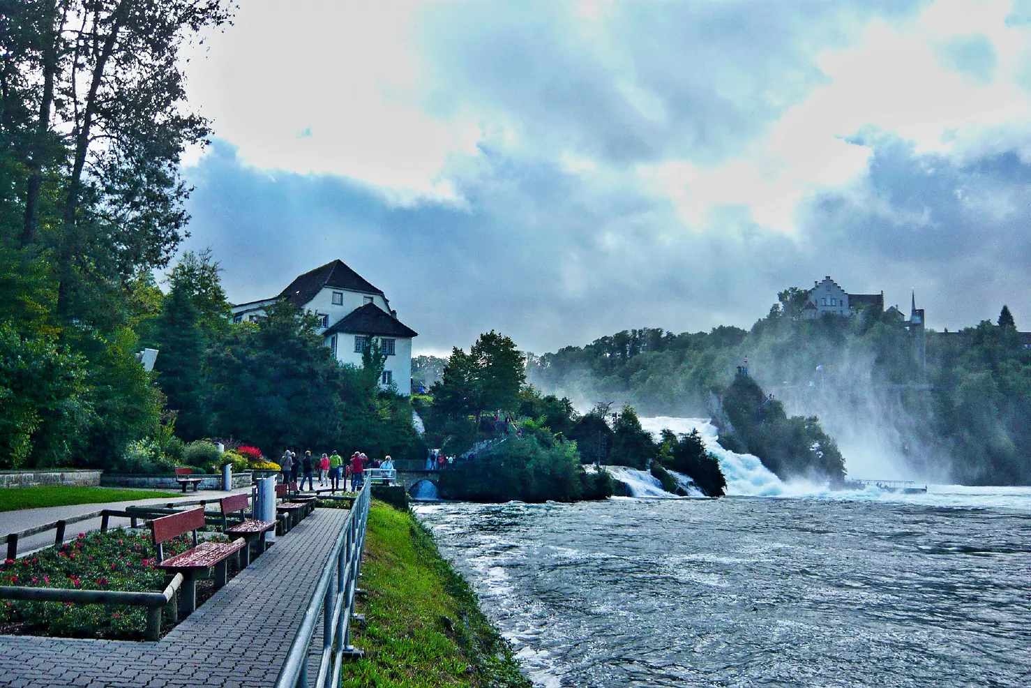 Rhine-Falls-promenade-in-Switzerland